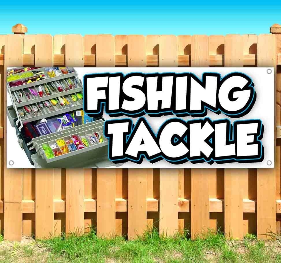 FISHING TACKLE Advertising Vinyl Banner Flag Sign Many Sizes BAIT LURE