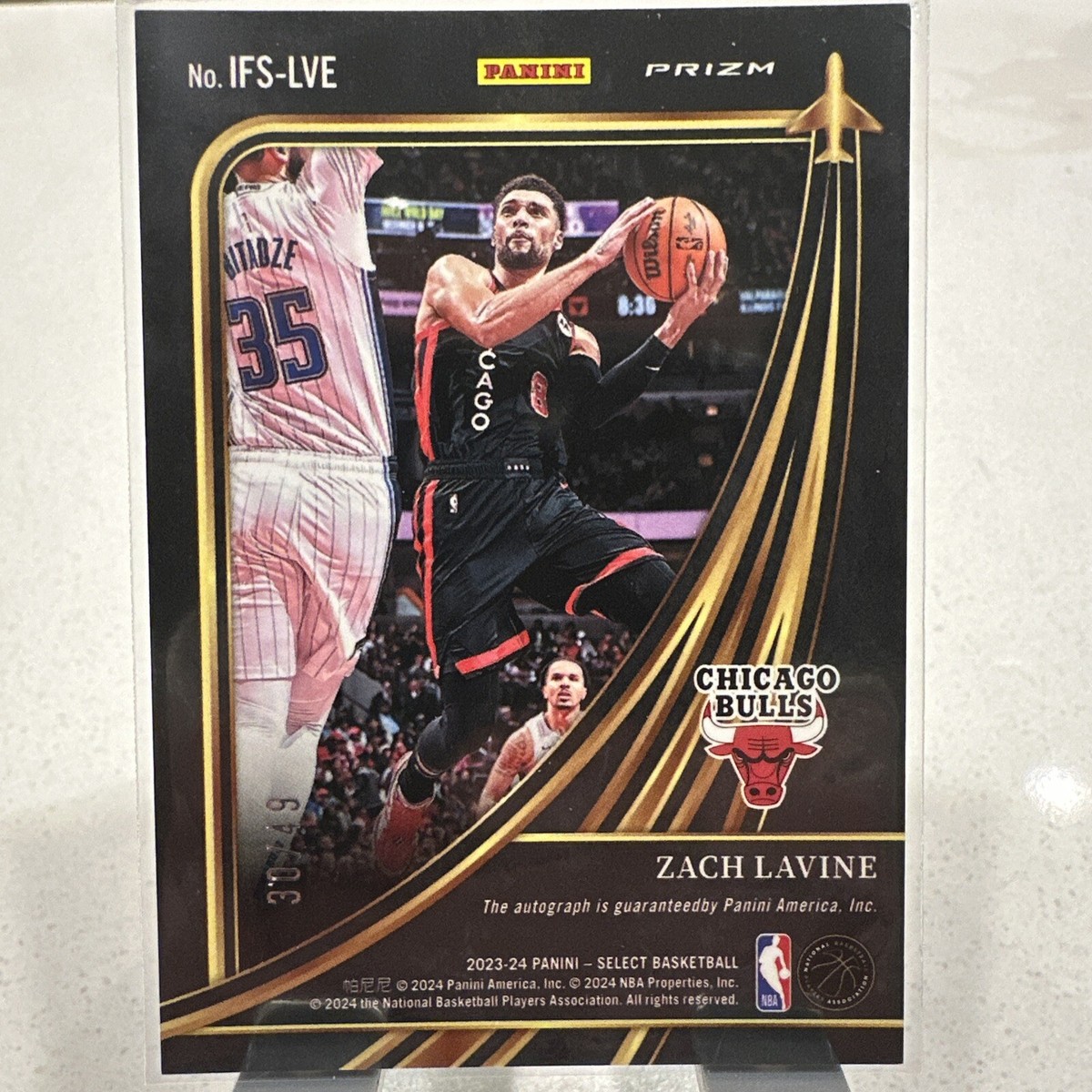 nbaカード Zach LaVine RC auto SELECT /49 2023-24 Panini Select - In Flight Signatures Blue Prizm #IFS-LVE