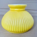 Vintage MCM Mustard Yellow Milk Glass Ribbed Lampshade EXCELLENT condition