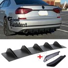 <!--F#f_0-->For VW Passat Black Rear Bumper Diffuser SharkFins Spoiler + Rear Lip Splitter<!--F/-->