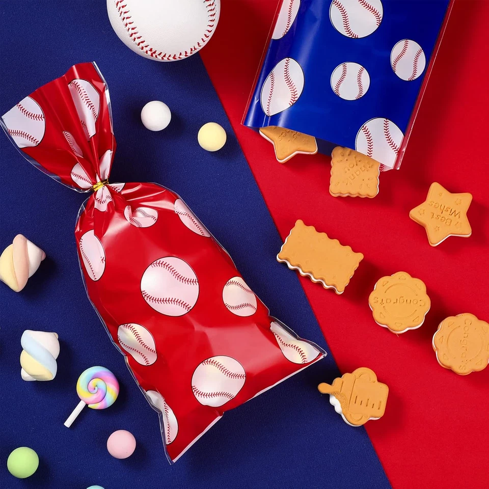 100 Piezas Bolsas de Regalo de Béisbol Fiesta Golosina Favor Snack Caramelo Cocinero Foto 4 de 4