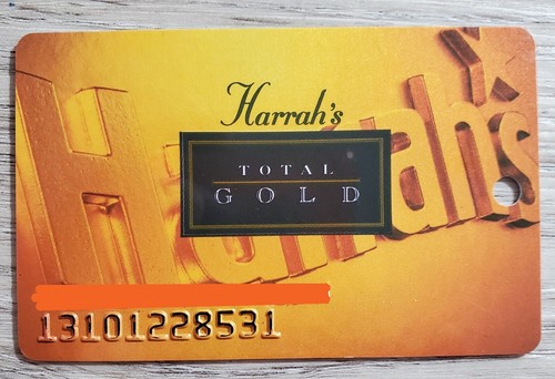 Harrah's Las Vegas Casino Total Gold Raised Letters Slot Card