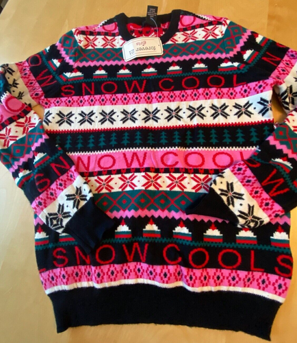 NWT FOREVER 21 GIRLS SNOW COOL CHRISTMAS SWEATER SZ 11 12