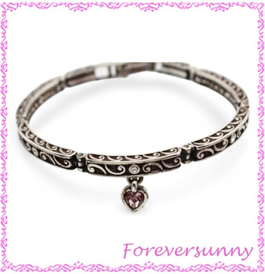 Brighton Day of Love Heart Crystal Dangle Light Purple Bracelet