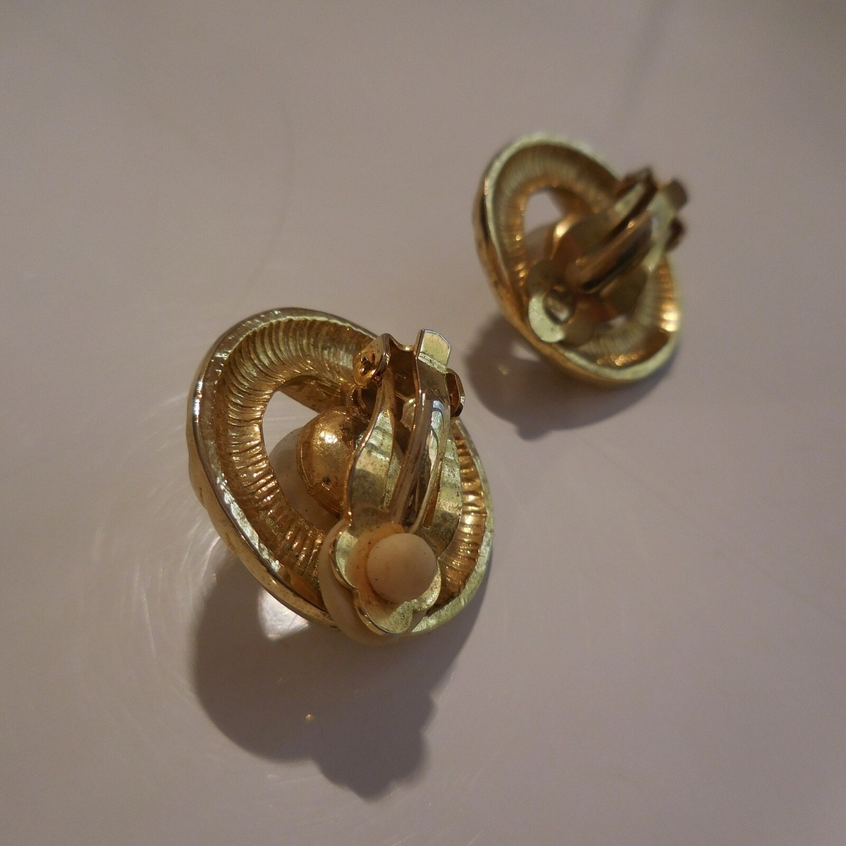 Boucles D'oreilles Art Déco - Perle Et Saphir, Plaqué Or Jaune, Modèle N4497, Occasion