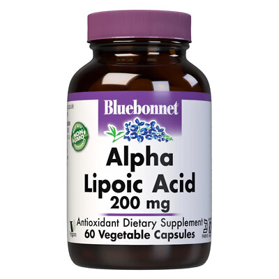 Bluebonnet Alpha Lipoic Acid 200 Mg 60 Vegetable Capsules, Nerve Health