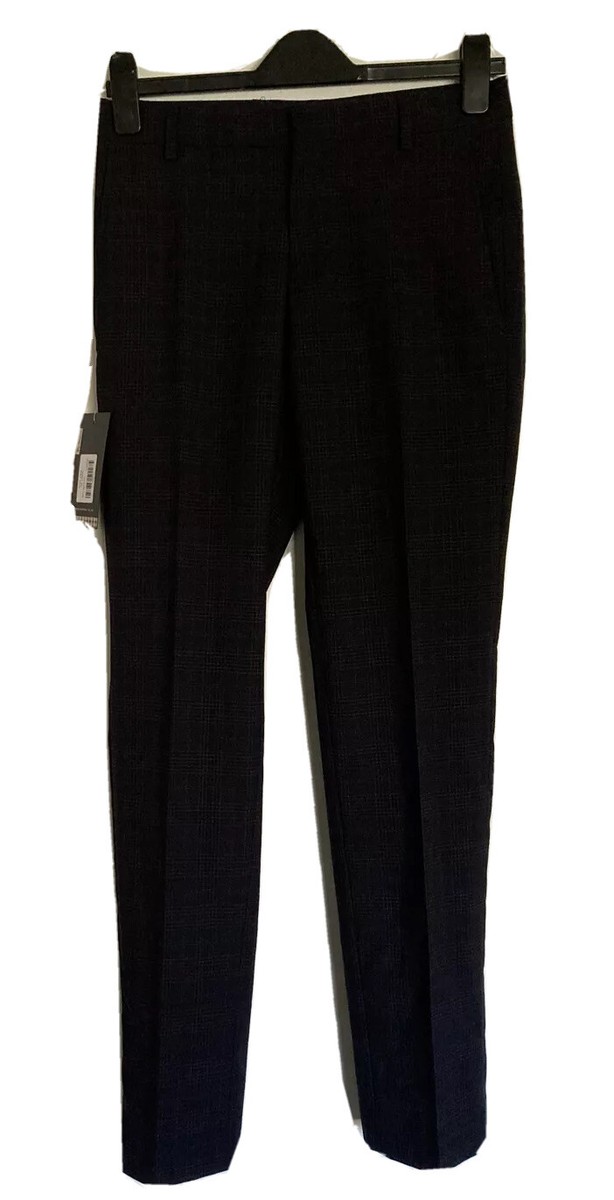 men's ben sherman midnight rust texture check slim fit suit trousers