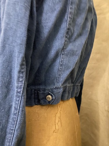 Vintage Gap Blue Beachy Soft LINEN “Denim” JEAN JACKET Y2K Cropped Pockets L - Picture 6 of 8