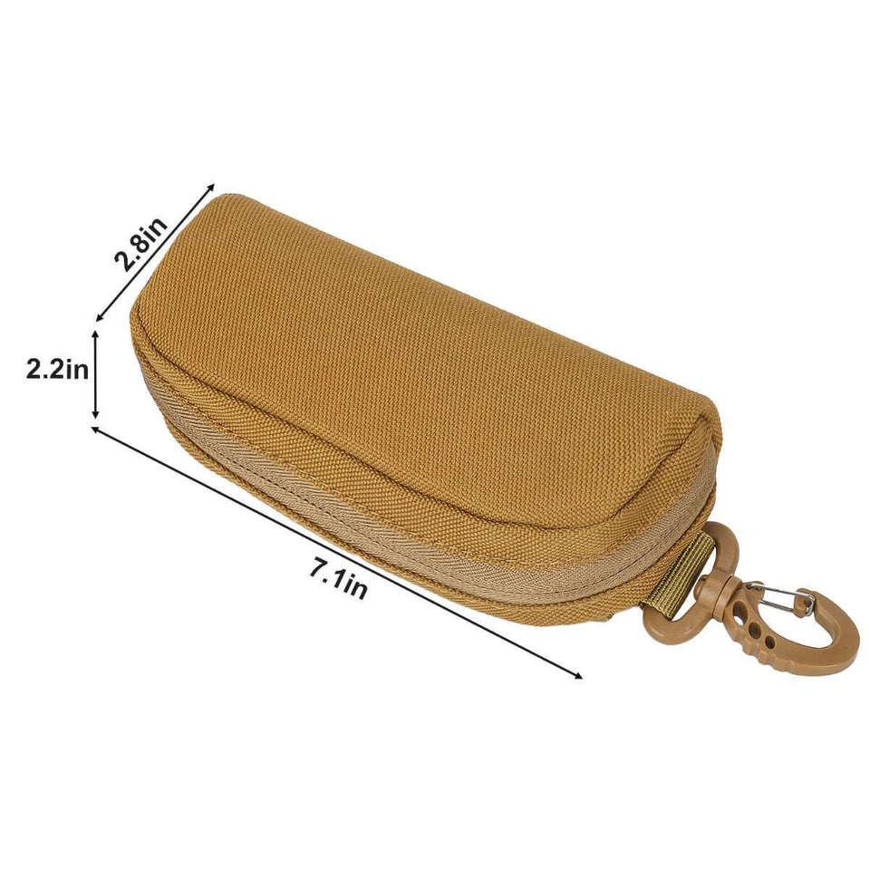 Tactical Molle Eyeglass Case Glasses Pouch Sunglasses Bag with Carabiner Hook US - Image 2 of 4