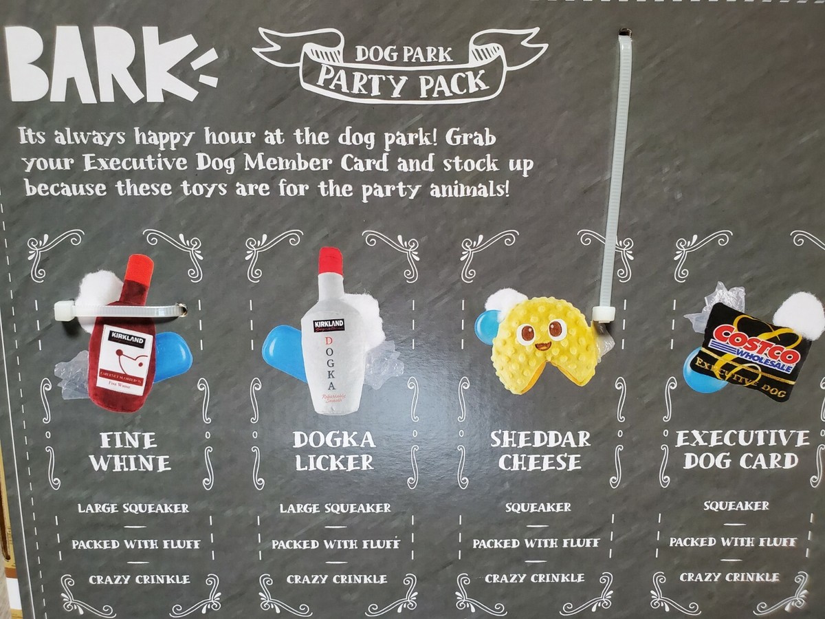 BARK! Dog Park Party Pack Toys Kirkland Signature Costco Squeaky