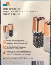 Honey-Can-Do Rose Gold  2-Piece Pepper Mill Spice Grinder Set NIB