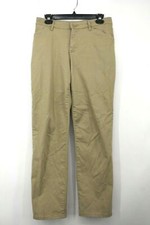 Lee Womens Tan Straight Leg Cotton All Day Pant Stretch Slash Pockets Casual 6M
