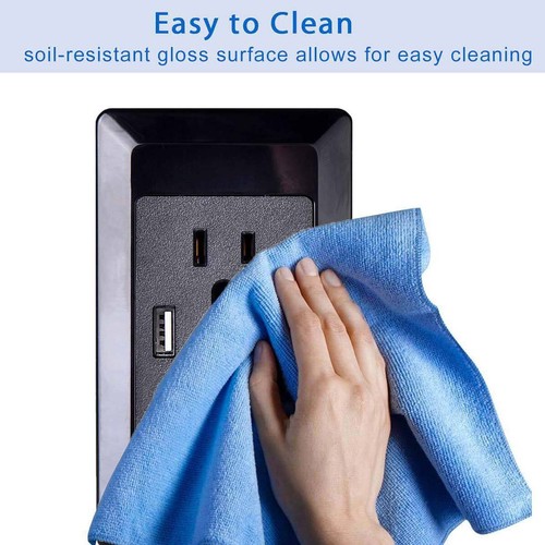 Adaptador de enchufe de pared eléctrico de doble enchufe con interruptor de panel de salida de 2 puertos USB EE. UU. 2A - Imagen 7 de 12