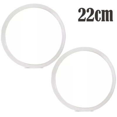 2PC 22cm Replacement Silicone Rubber Clear Gasket Sealing Ring Pressure Cooker