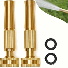 Morvat Solid Brass Heavy Duty Twist Garden Hose Jet Nozzle, 2 Pack