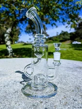 10" Premium Clear Klein Recycler Tobacco Smoking Water Pipe Hookah Bubbler Bong
