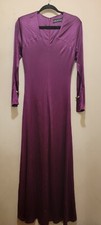 Halston  Long Sleeve Jersey  Gown Purple Berry  sz Small ( sz 4/6)