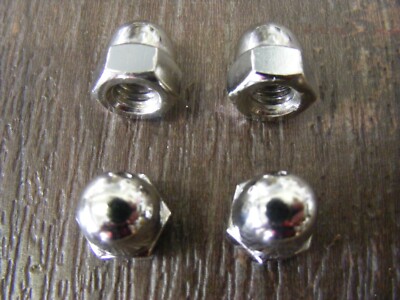 4 Stück Zoll Hut Muttern UNC 5/16   Chrom Harley Hot Rod V8