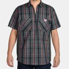 Ben Davis Solid/Stripes/Plaid Short Sleeve 1/2 Zip Up Shirt [Multicolor]
