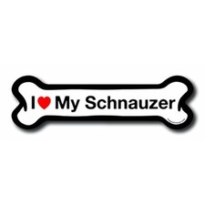 Magnet Me Up I Love My Schnauzer Dog Bone Car Magnet - 2x7 Dog Bone Auto Truck D
