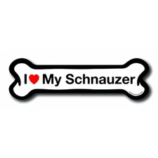 Magnet Me Up I Love My Schnauzer Dog Bone Car Magnet - 2x7 Dog Bone Auto Truck D