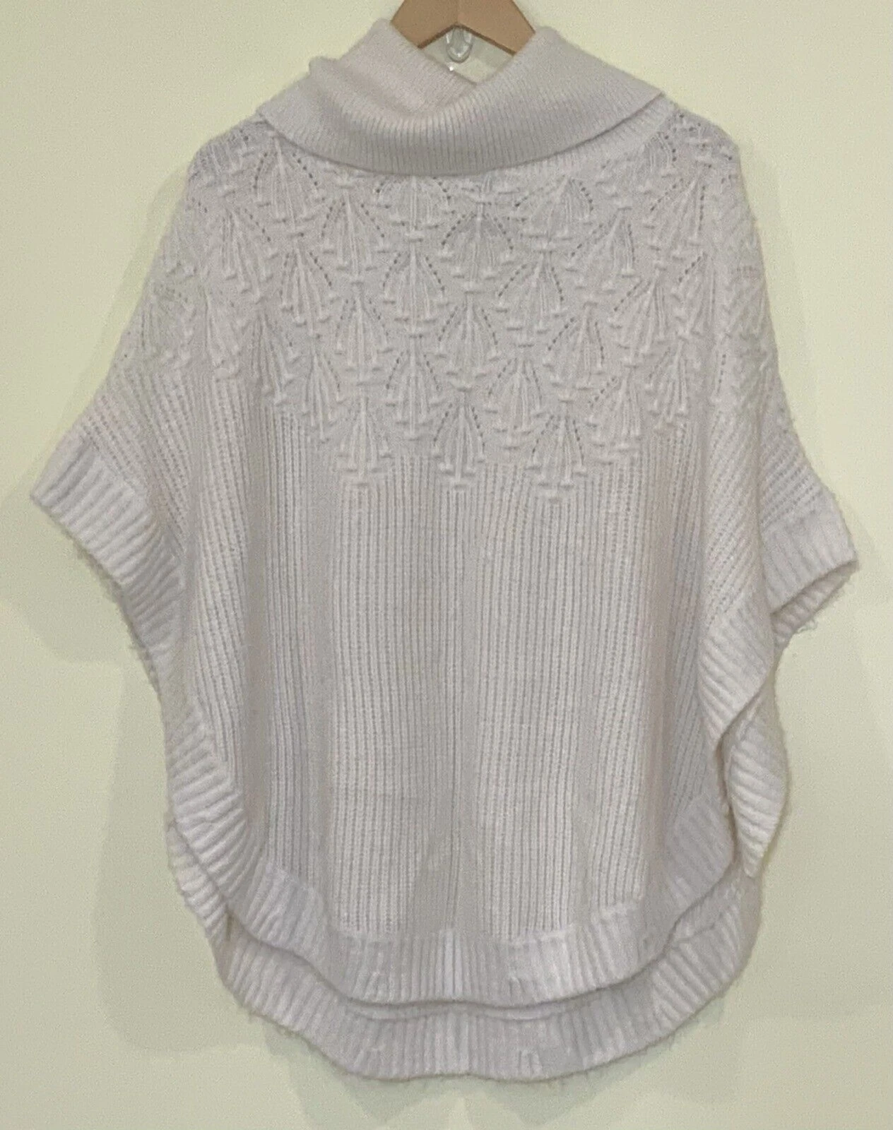 Talbots Women's Turtleneck Poncho Sweater Cream Size XS