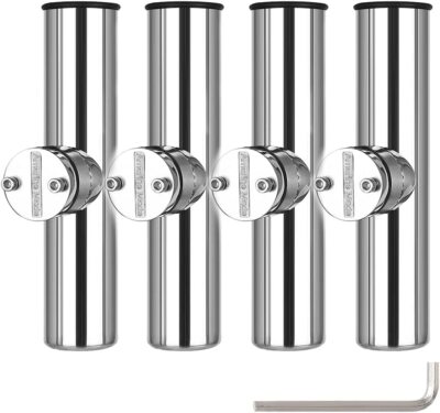 Pack Marine Stainless Steel Clamp on Fishing Rod Holder for Rail