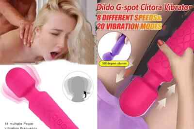 Pink/Black 20 Speed USB Handheld Massager Wand Vibrating Massage Therapy