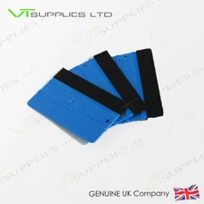 3 x Blue Squeegee Application Tool Vinyl Car Wrap Wrapping Felt Edge