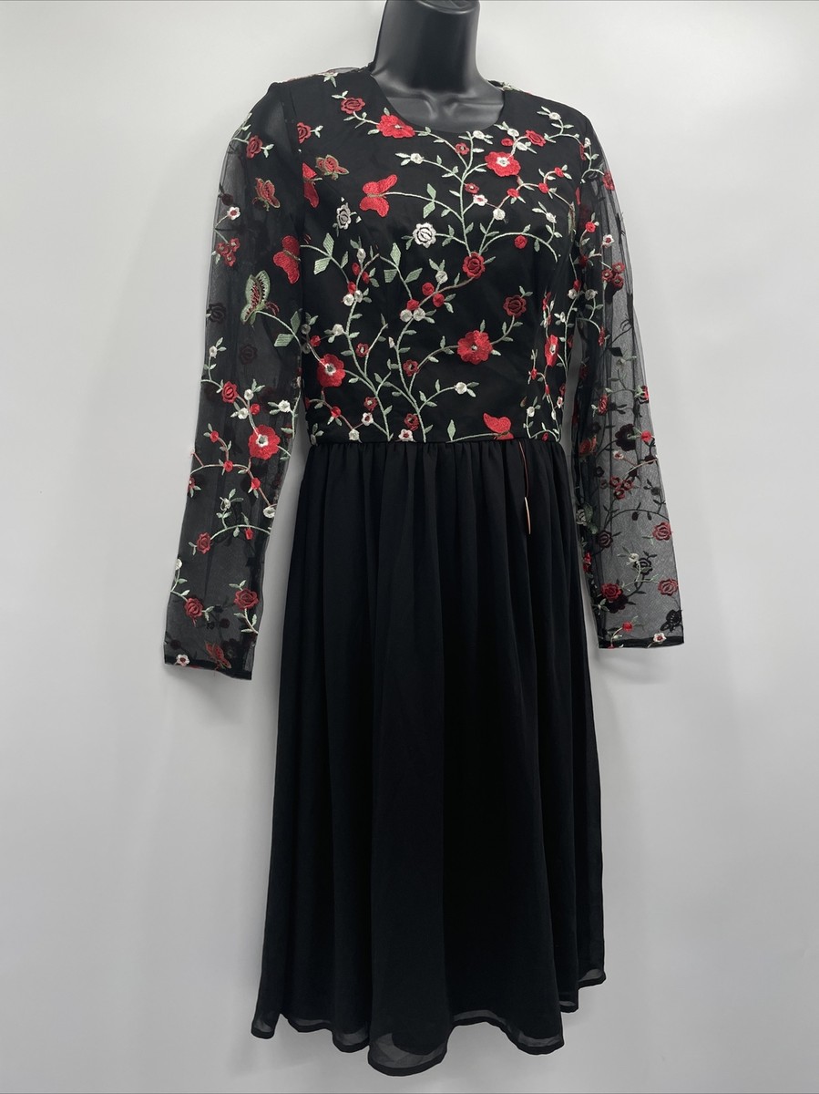 green emerald velvet dress Embroidered Short Sleeve Midi Dress in Yellow main image 0