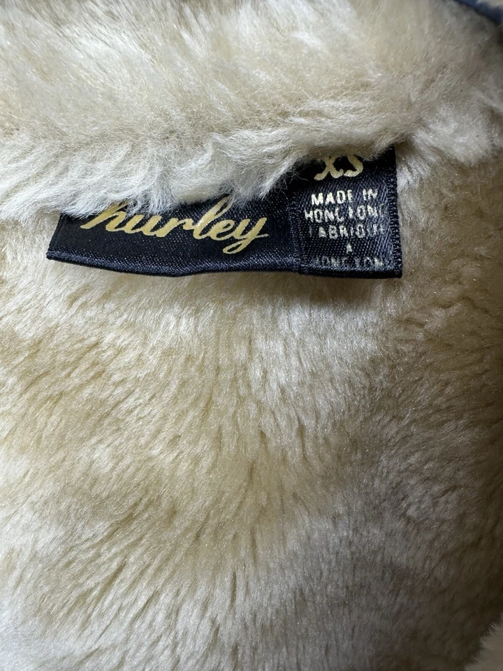 Vintage Y2K Women Hurley Faux Fur Lined Corduroy Cord Jacket Coat Size XS Bomber - Image 4 of 4