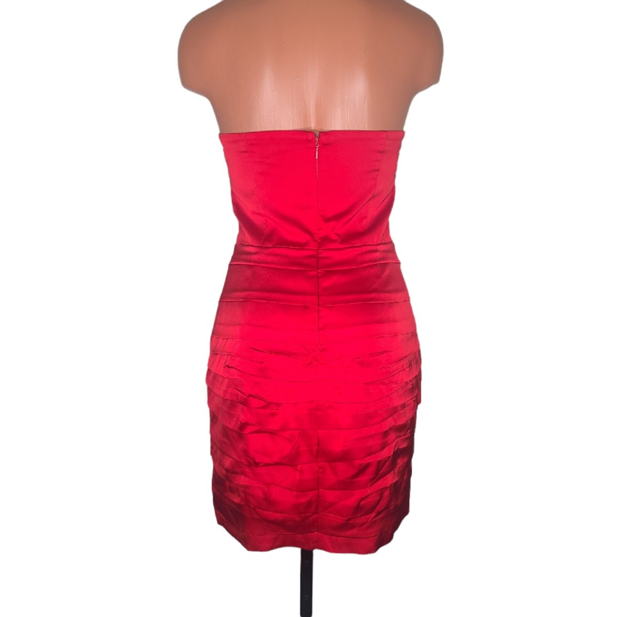 red lace dress short Lola Red Polka Dot Lace Trim A-Line Halter Mini Dress M / Red Multi
