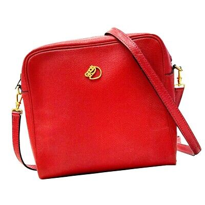 HERMES Vintage Horse Logo Jockey Zip Shoulder Bag Red Rouge HERMES Vintage Horse Logo Jockey Zip Shoulder Bag Red Rouge
