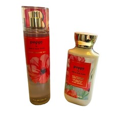 NWT Bath  Body Works Poppy Fine Fragrance Mist 8oz  Body Lotion 8oz Set