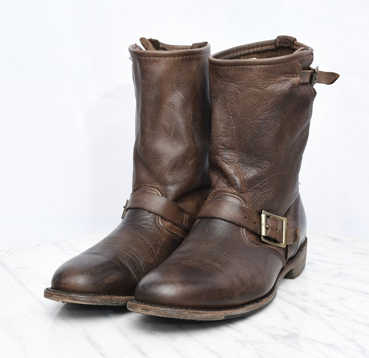 Vintage Shoe Company Short Bootie Leather Biker Riding Work Boots