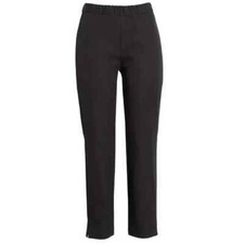 NEW Eileen Fisher Organic Cotton Stretch Ankle Slit Pants in Black SZ L P2983