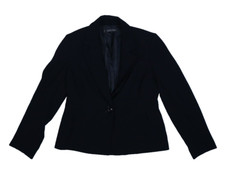Kasper Womens Black Long Sleeve Notch Lapel Single Button Blazer Jacket 6 Petite