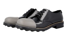 LUXURY PRADA RUNWAY CAP TOE LACE-UP SHOES 2EG190 BLACK NEW US 10 EU 43 43,5