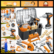 Kids Tool Set 46 Pcs - Toddler Tool Box with Toy Drill, Construction Toys for Ag