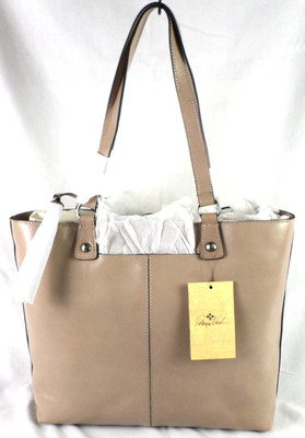 Patricia Nash Stone Beige Leather Marza XL Tote Shoulder Bag NWT, Small Problem