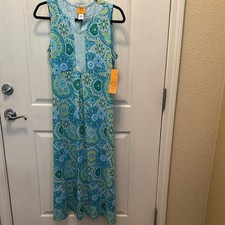 Ruby Rd. Floral Blue and Green Maxi Dress