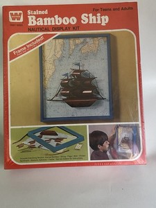 Vtg 1970’s Whitman Craft Bamboo Ship Nautical Display Kit Sealed Box NOS