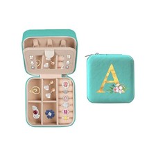 Travel Jewelry Case - Small Jewelry Box for Women Girls Gift A Mint Green
