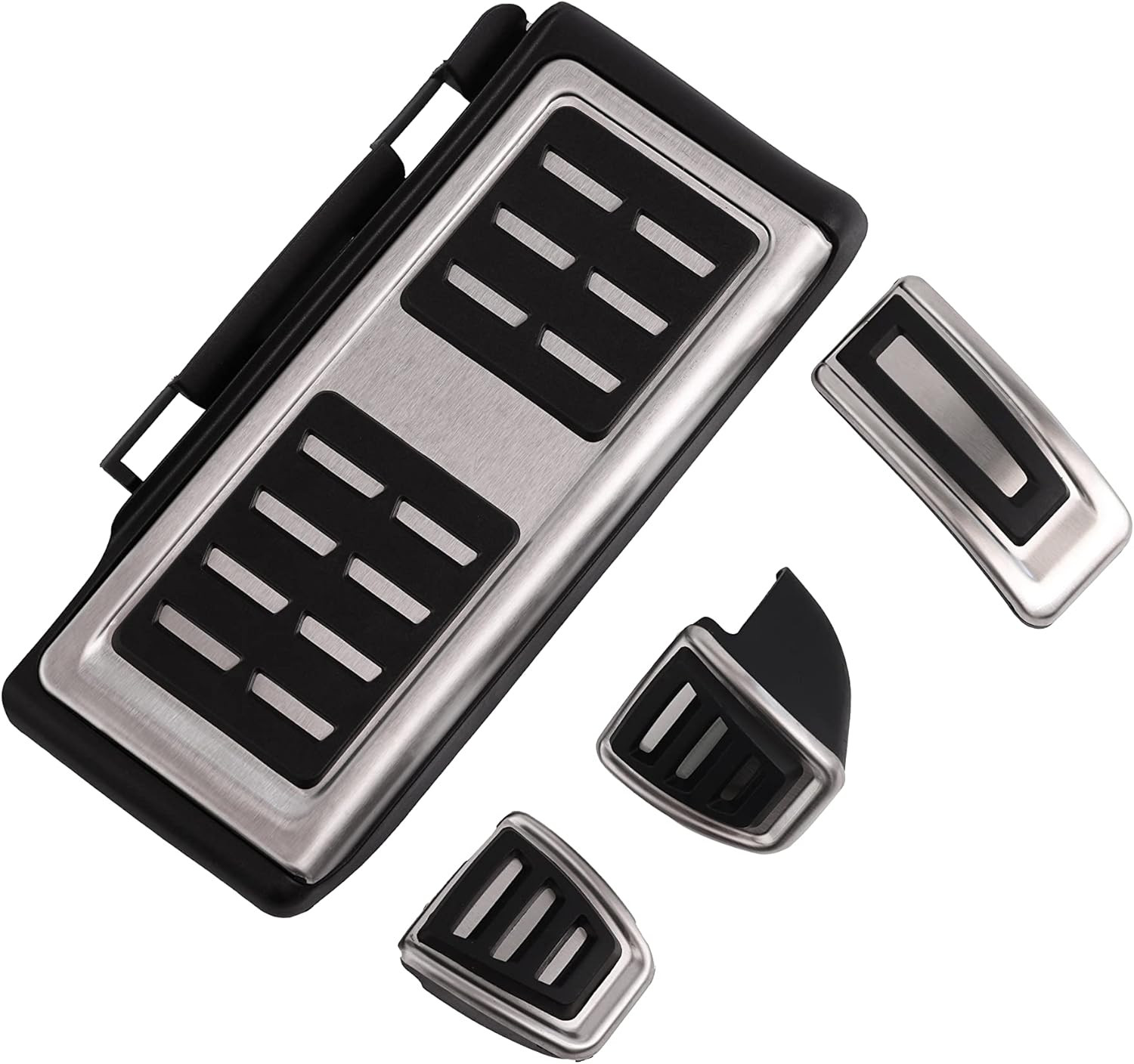 Copripedali Auto Universali Set 3/4 Pezzi Alluminio e Gomma Sport
