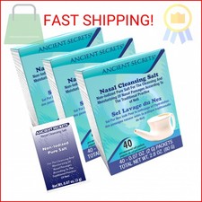 Ancient Secrets Nasal Cleansing Salt, Non-Iodized, 3-Pack   USP-Grade Sodium Chl