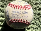 1950's-1960's Stars signed Feeney baseball Burgess,Haddix,Skowron,Duren JSA ALOA