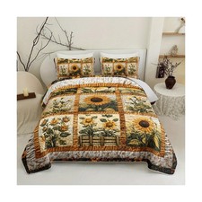 Sunflower Patchwork Quilt Bedding Set King Size for Girls and Kids,Sunflower ...