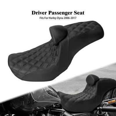 Schwarz Fahrer Beifahrer mit Rückenlehne Sitz Für Harley Dyna Switchback 2006-17