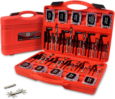 338-Piece HSS Thread Repair Kit with Helicoil and Gauge for SAE & Metric