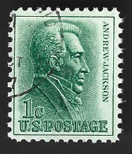 Scott# 1209 1c Andrew Jackson regular issue with a no face CDS Cancel - (A-9)